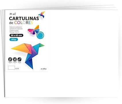 cartulina 50 x 65 cm blanca
