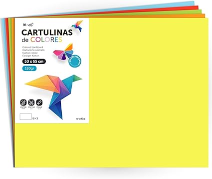 cartulina 50 x 65 cm colores surtidos