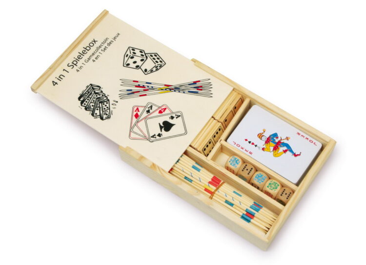 Caja de juegos 4 en 1 madera
