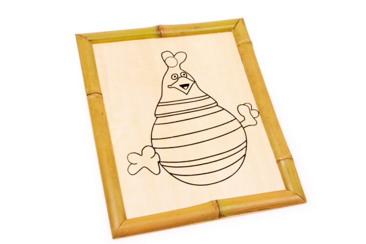 Cuadro bambú para pintar gallina