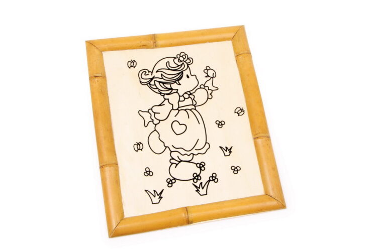 Cuadro bambú para pintar niña