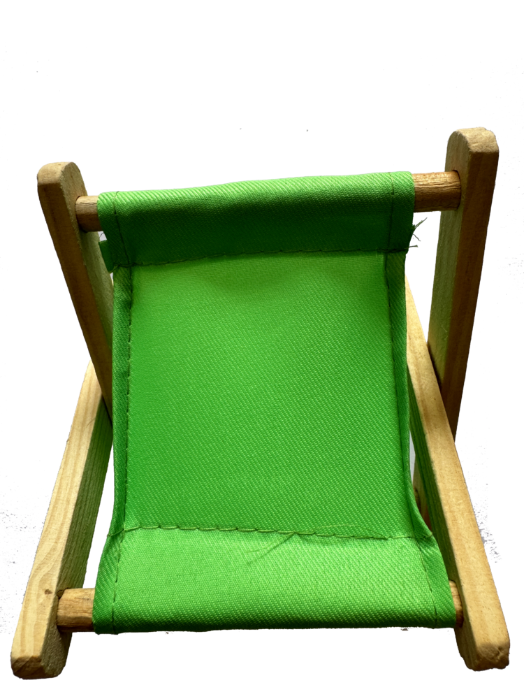 Portalápices de madera y tela pequeña verde
