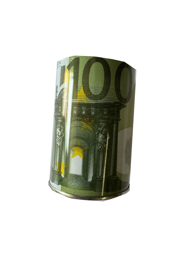 Portalápices metálico billete de 100€