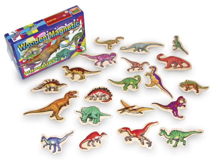 Imanes dinosauro madera