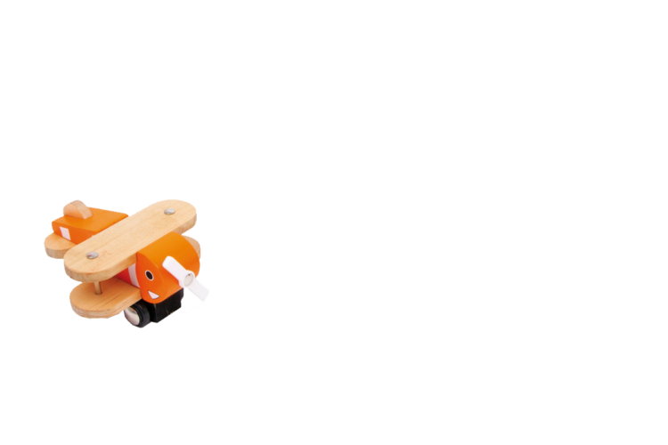 Avión de madera naranja