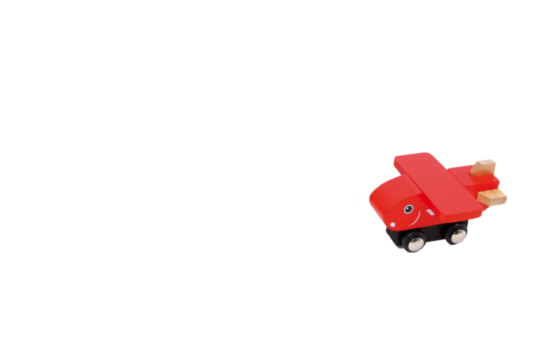 Avión de madera rojo