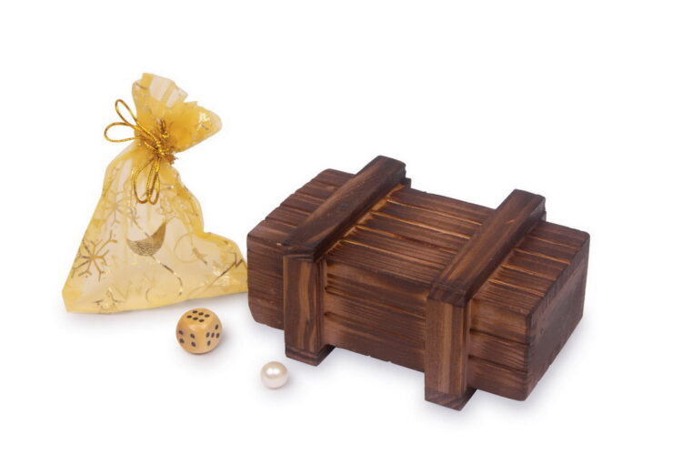 Caja de truco baúl de madera
