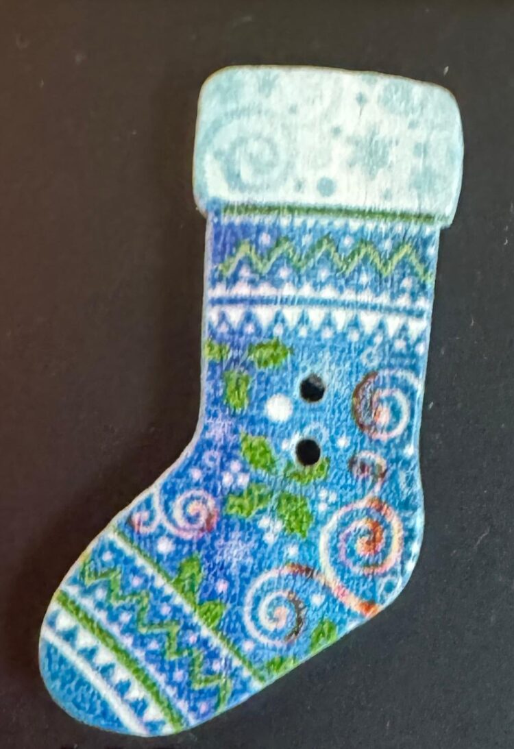 Botón calcetín azul