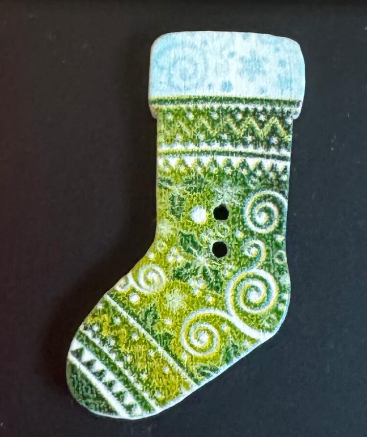 Botón calcetín verde