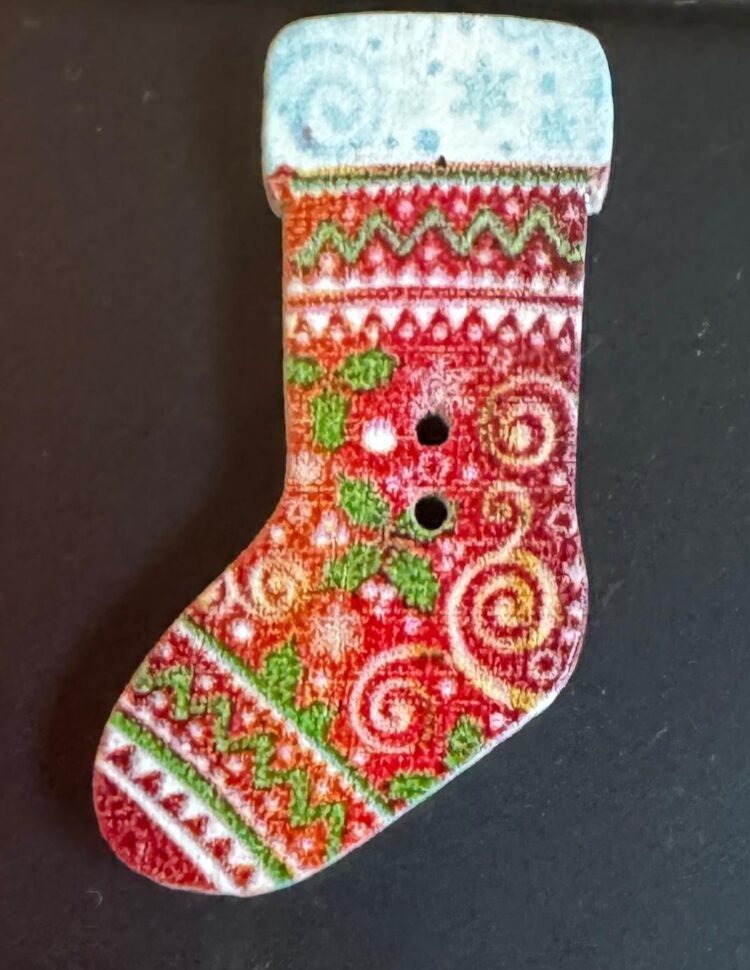 Botón calcetín rojo