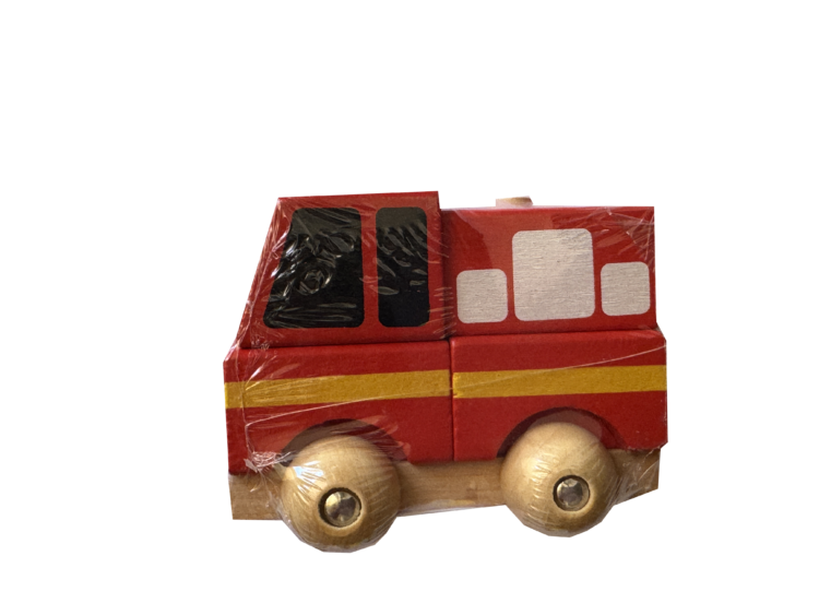 Coche bomberos madera