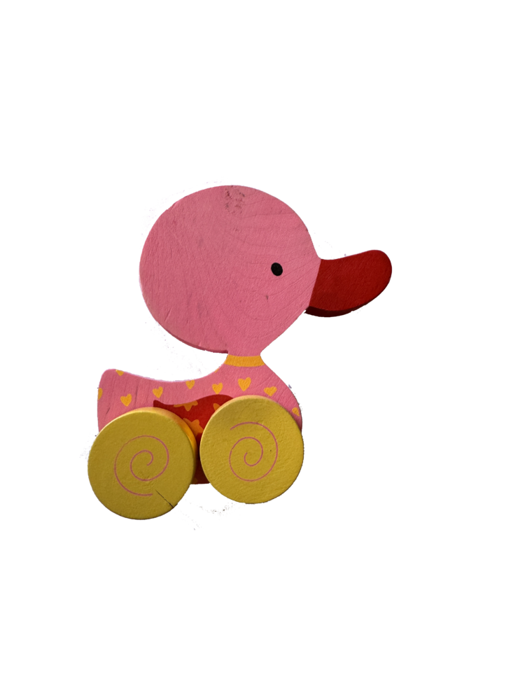 Patito madera rosa para arrastrar