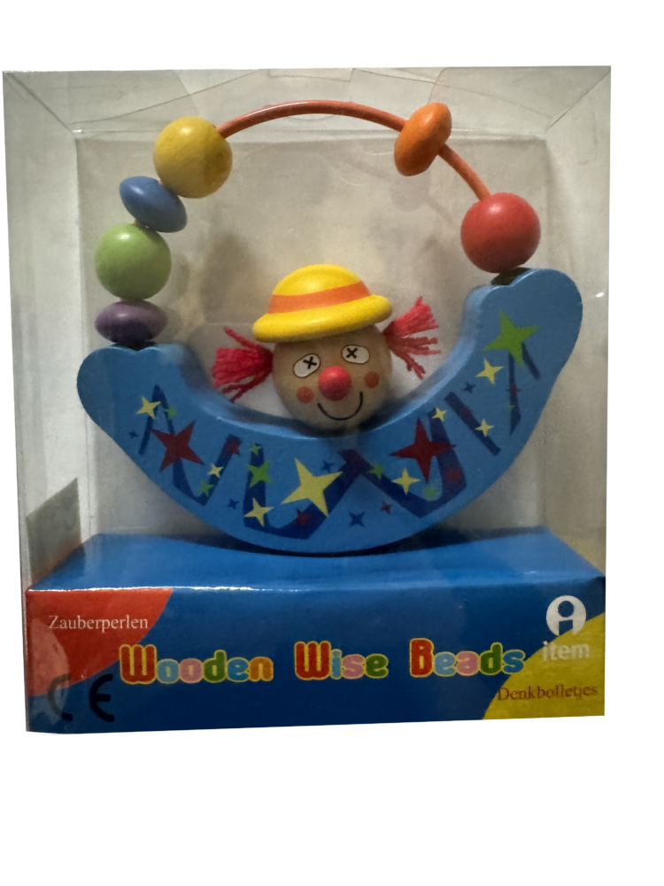 Muñeco de madera payaso Perlas mágicas