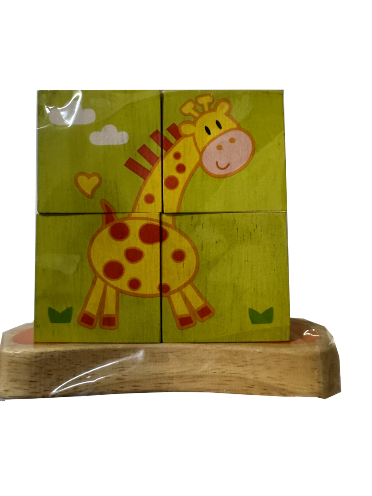 Puzle cubo de meter animales madera