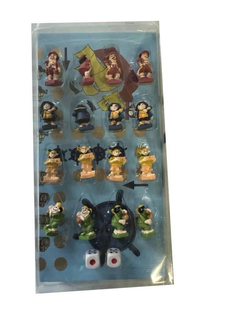 Juego tablero de madera piratas con figuritas