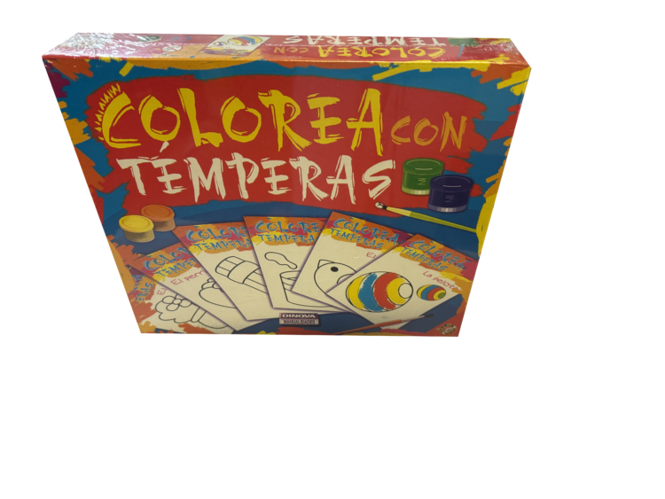Juego Colorea con temperas Dinova