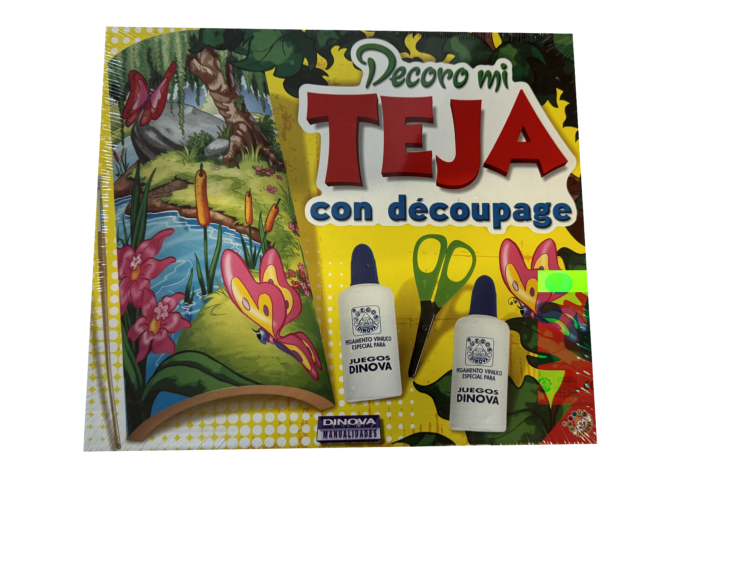 Juego Decoro mi teja con découpage Dinova