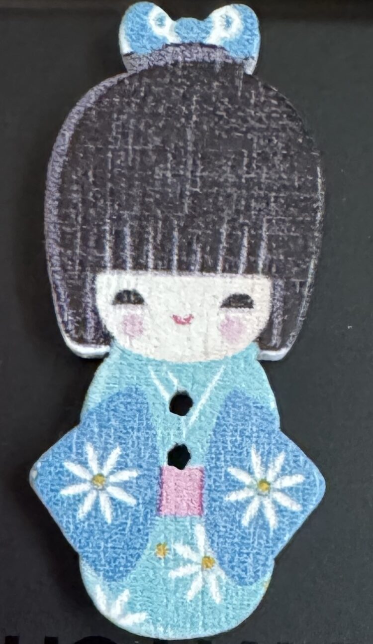 Botón de madera japonesa kimono