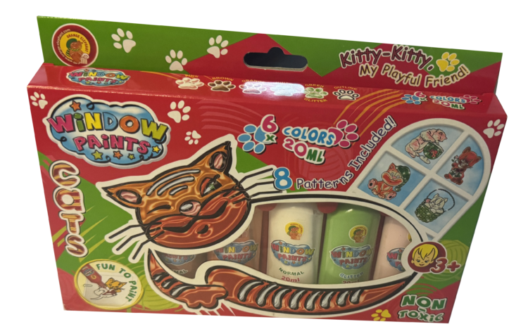 Set pintura ventanas gatos