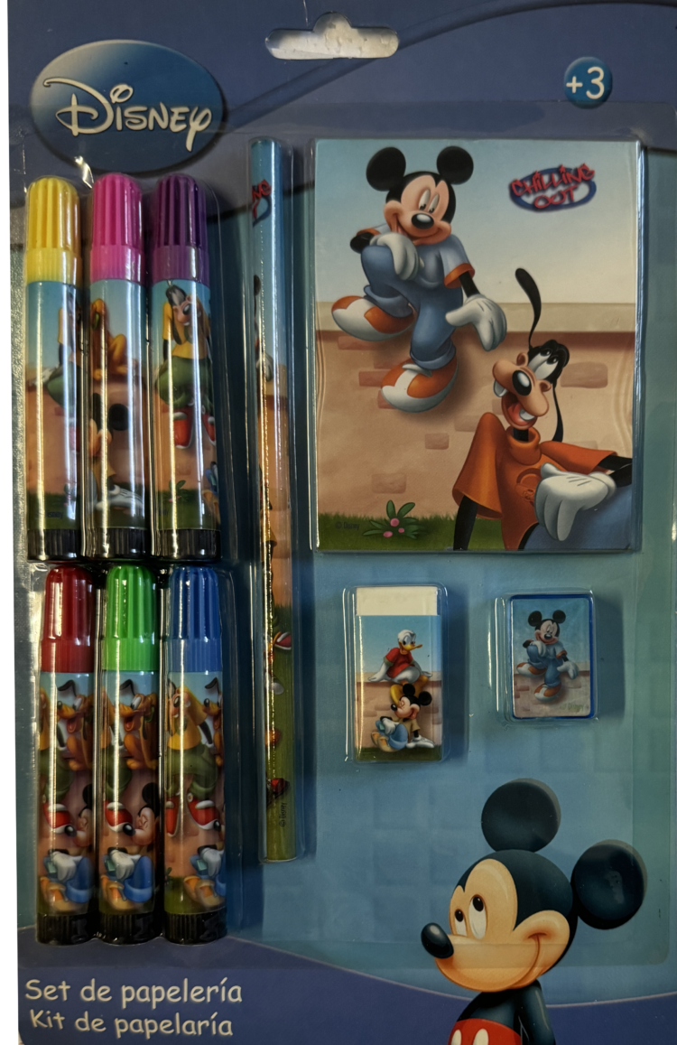 Set rotuladores + libreta y accesorios MICKEY & PLUTO Disney