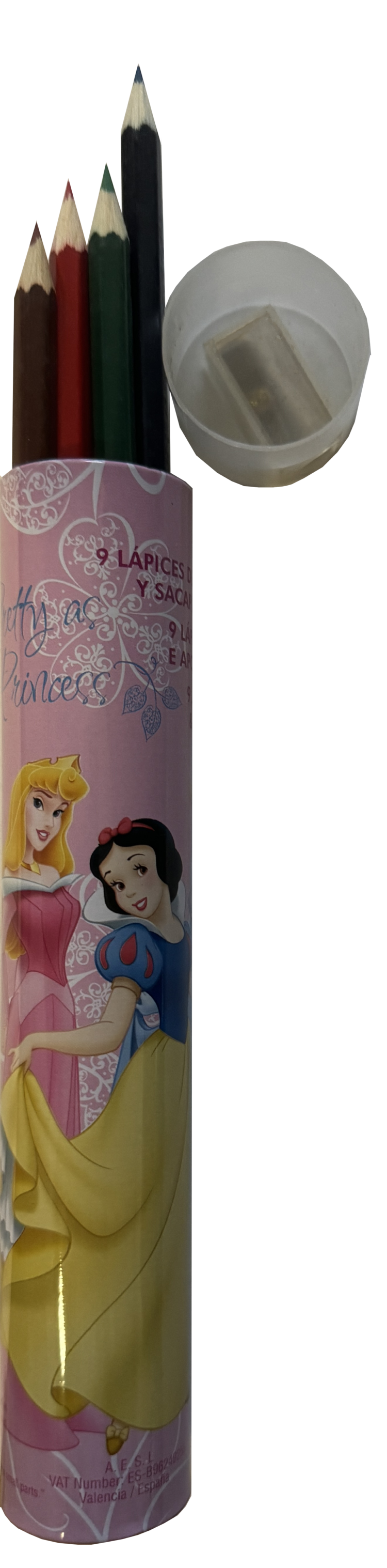 Portalapices metálico Princesas Disney con lapices