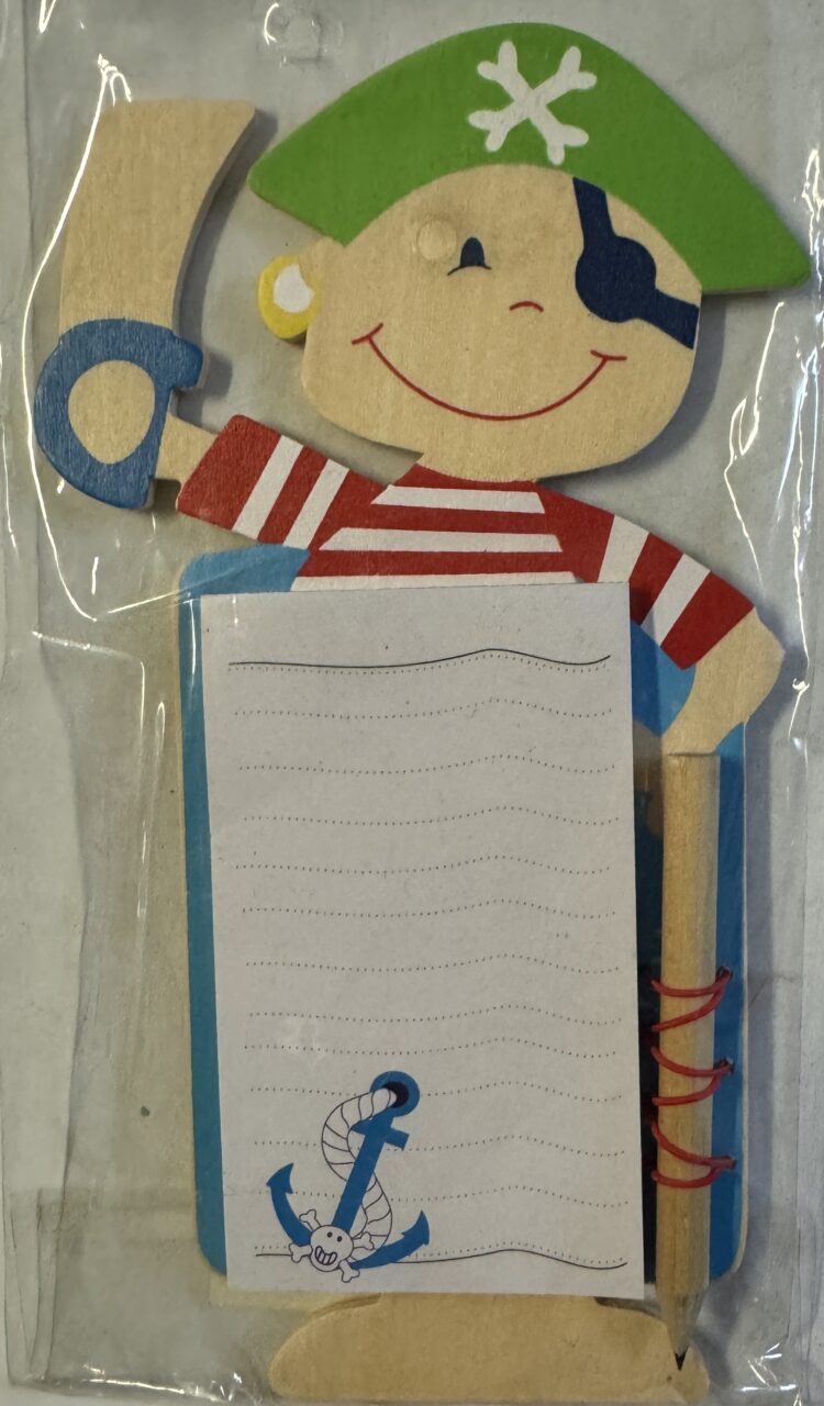Mini sujeta notas magnética pirata verde ITEM