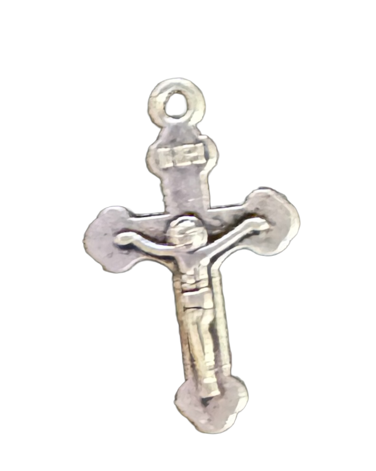 Abalorio cruz color plata