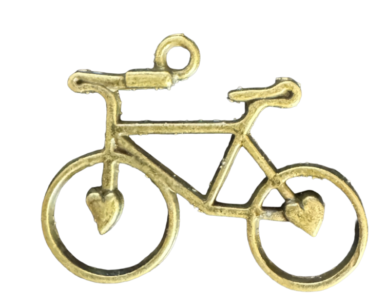 Abalorio bicicleta dorada