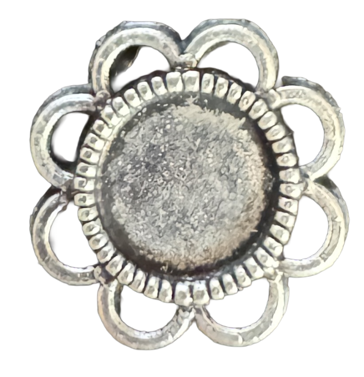 Abalorio flor mini plateada