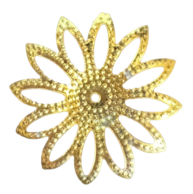 Abalorio flor dorada