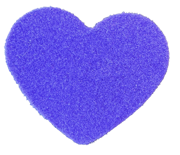 Silueta corazón fieltro foam azul