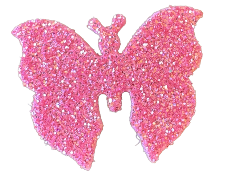 Silueta mariposa foam brillante rosa