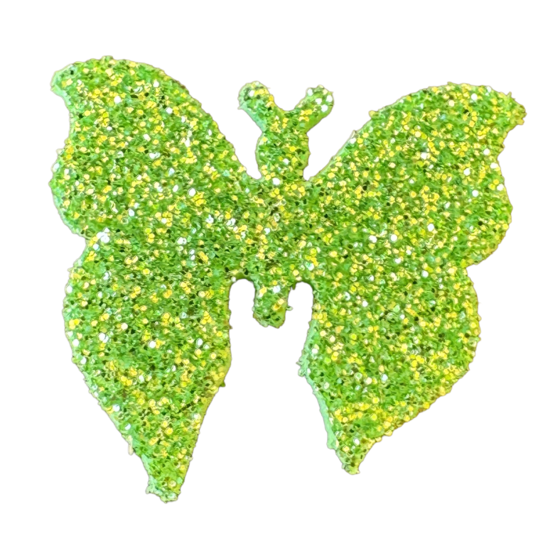 Silueta mariposa foam brillante verde