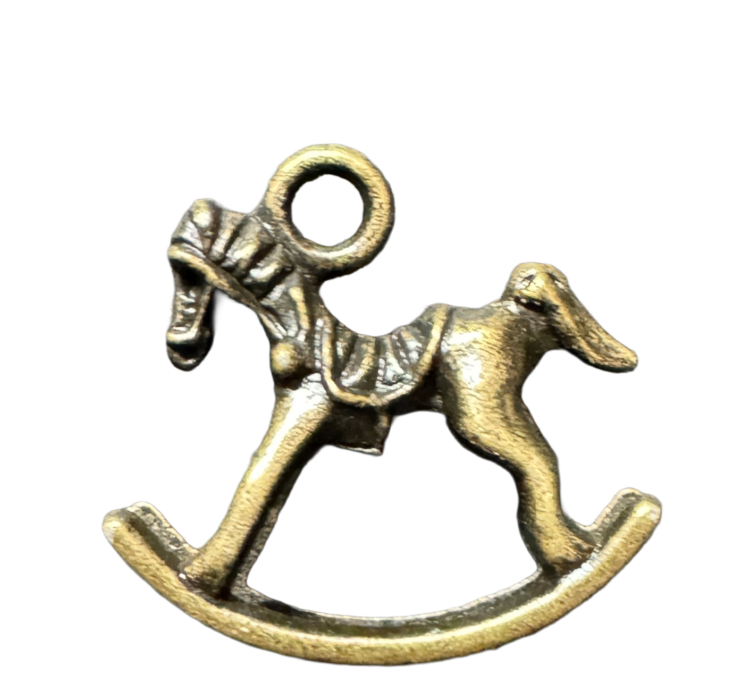 Abalorio caballito balancín bronce
