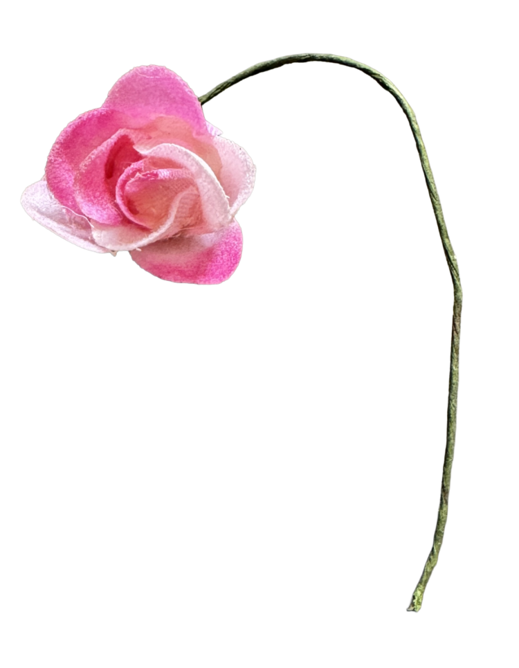 Flor de papel rosa con filo color