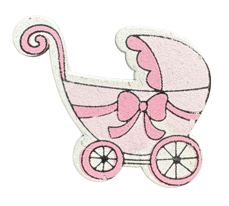 Carricoche de madera rosa