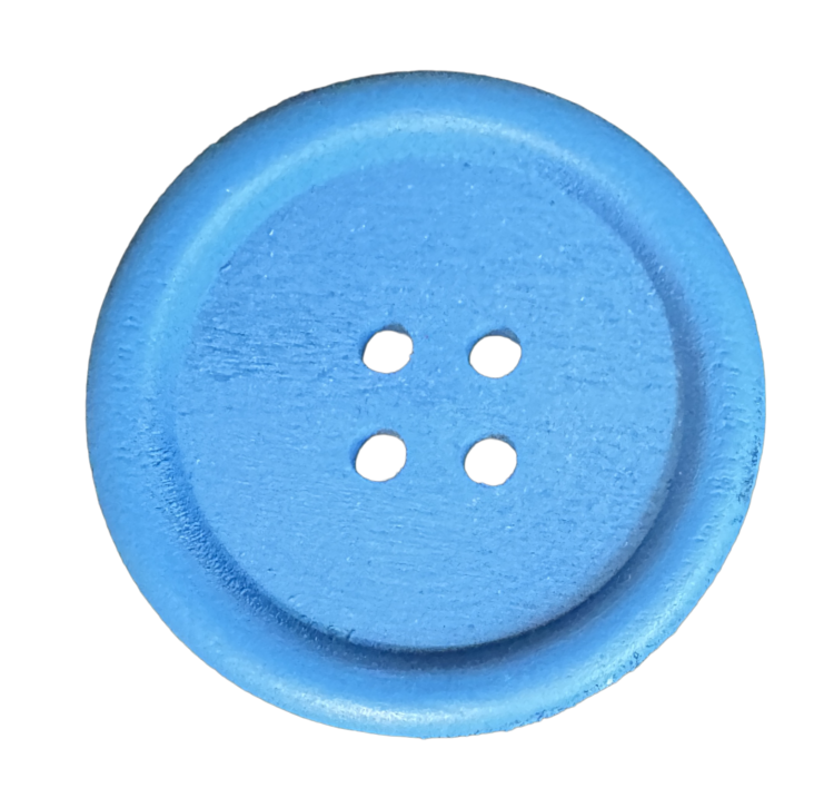 Botón de madera azul