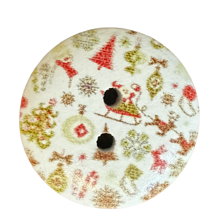 Botón de madera navideño