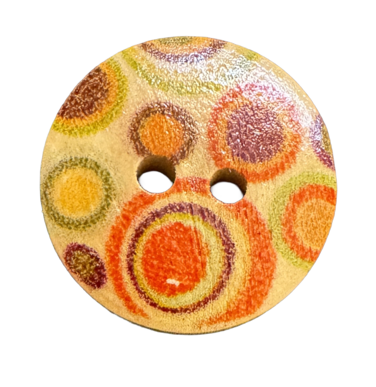 Botón de madera psicodelia