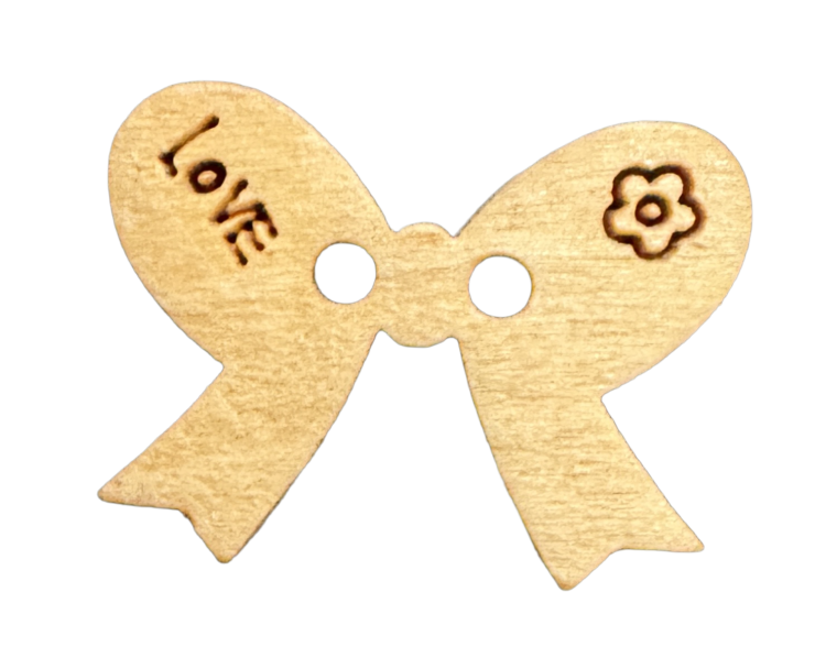 Botón de madera moña
