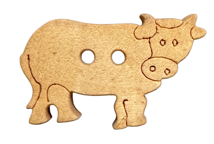 Botón de madera toro