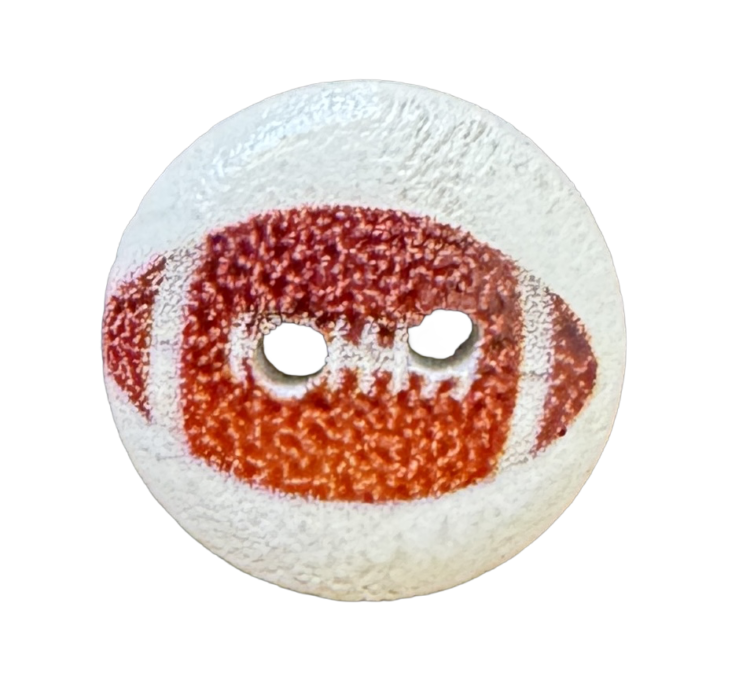 Botón de madera pelota rugbi