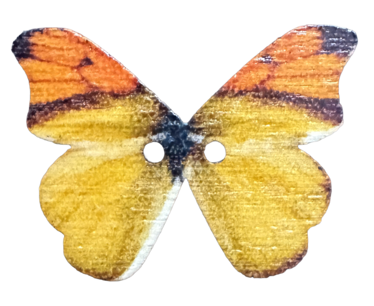 Botón de madera mariposa otoñal