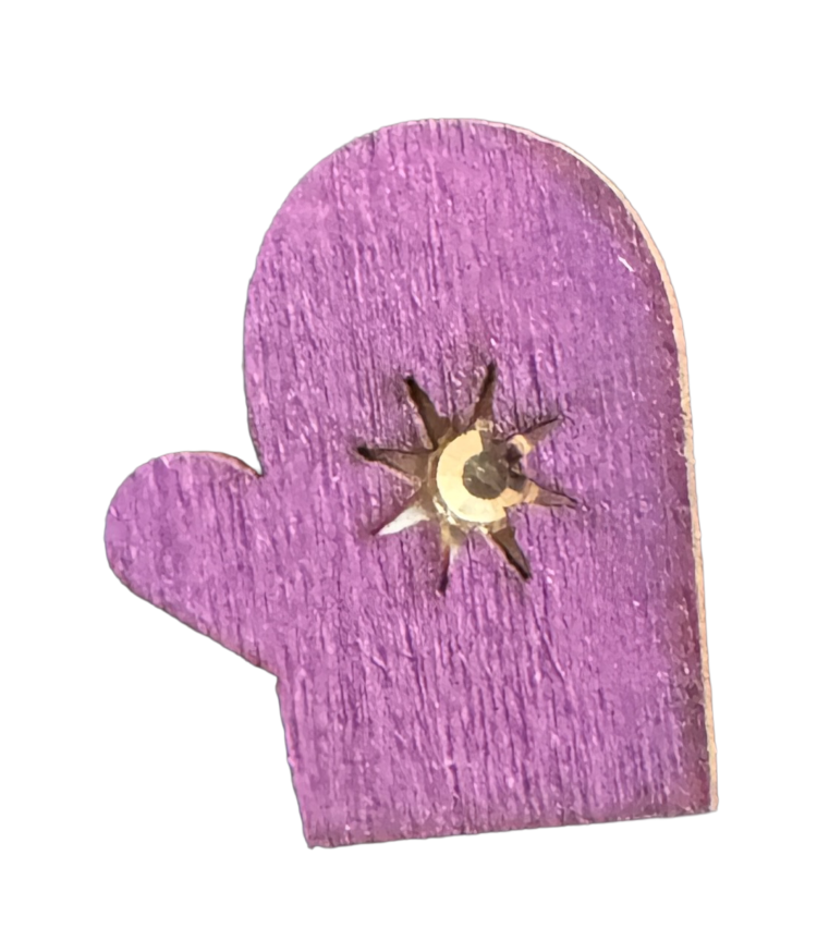 Sticker madera manopla morada