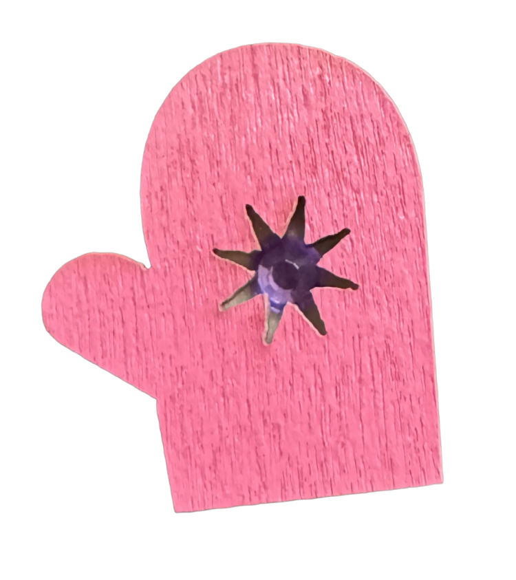 Sticker madera manopla rosa