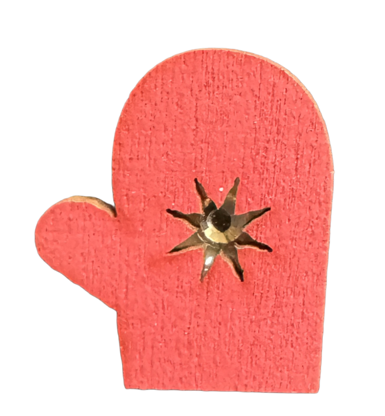 Sticker madera manopla roja