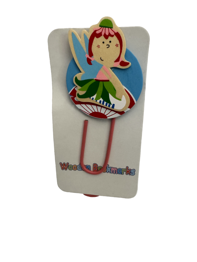 Clip gigante decorado hada madera