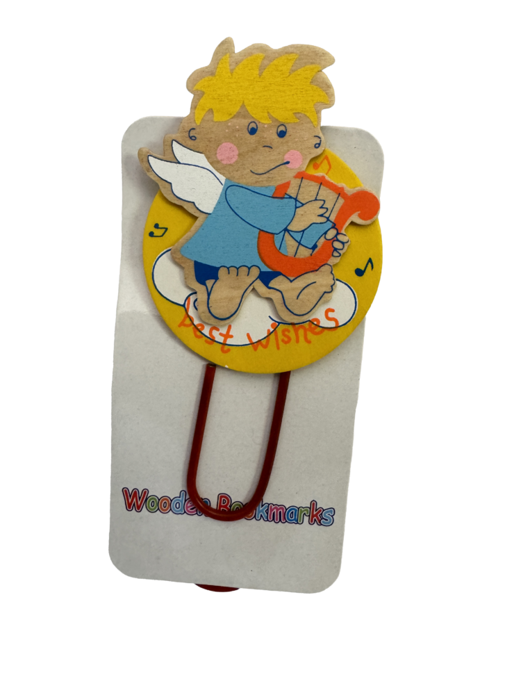 Clip gigante decorado ángel madera