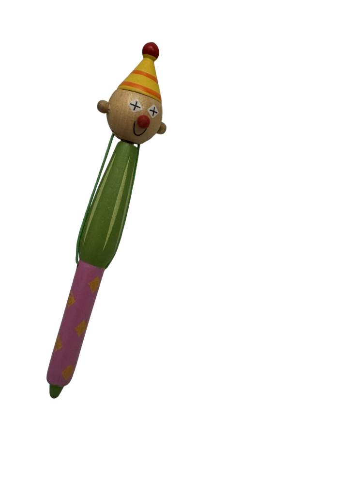 Boligrafo de madera payaso