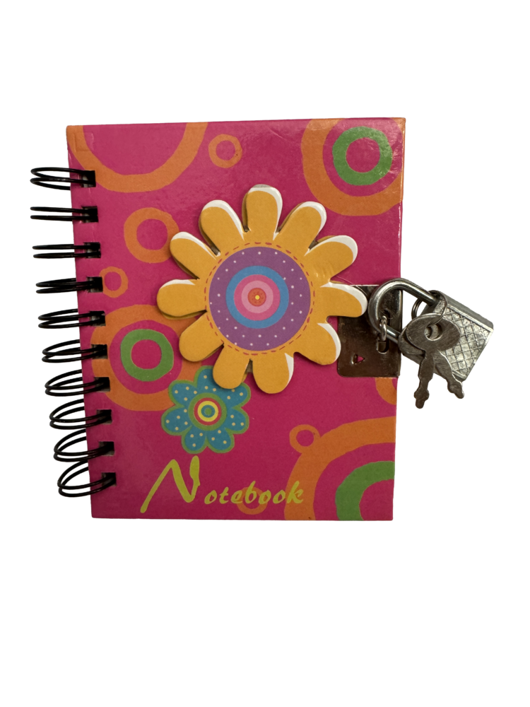 Diario mini con candado rosa